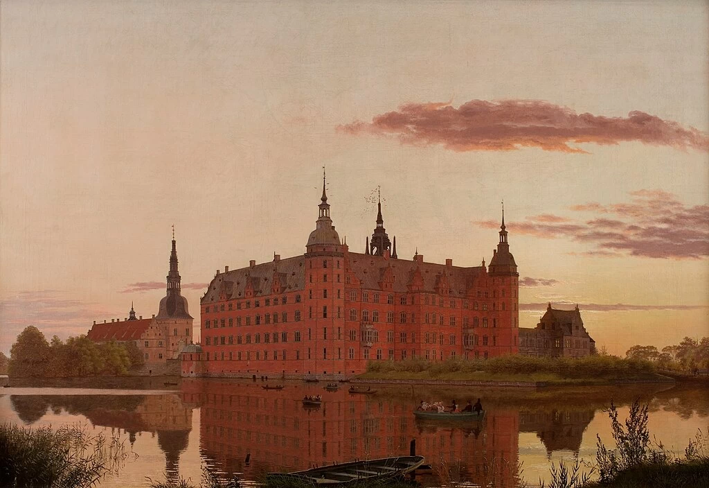 Christen Købke - Castello di Frederiksborg visto da Jægerbakken. Sera, Collezione Hirschsprung, Copenaghen